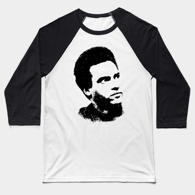 Huey Newton Portrait Pop Art Baseball T-Shirt by phatvo